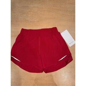 Lululemon Hotty Hot High-Rise Lined Short 4" SIZE 4 Berry Rumble NWT